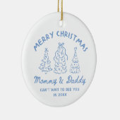 Personalized Whimsical Baby Announcement Ornament セラミックオーナメント (右)