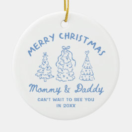 Personalized Whimsical Baby Announcement Ornament セラミックオーナメント