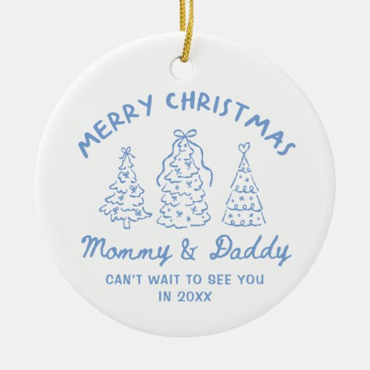 Personalized Whimsical Baby Announcement Ornament セラミックオーナメント (正面)