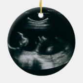 Personalized Whimsical Baby Announcement Ornament セラミックオーナメント (裏面)