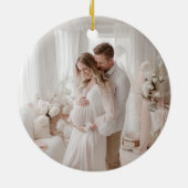 Personalized Whimsical Baby Announcement Ornament セラミックオーナメント (裏面)