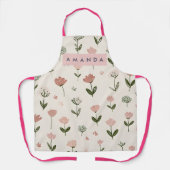 Personalized Whimsical Blush Garden Style エプロン (正面)