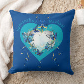 Personalized Whimsical Butterflies Heart クッション (ブランケット)