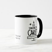 Personalized Whimsical Cake Lover Typography White マグカップ (正面右)