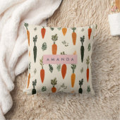 Personalized Whimsical Carrot Patch Rustic クッション (ブランケット)