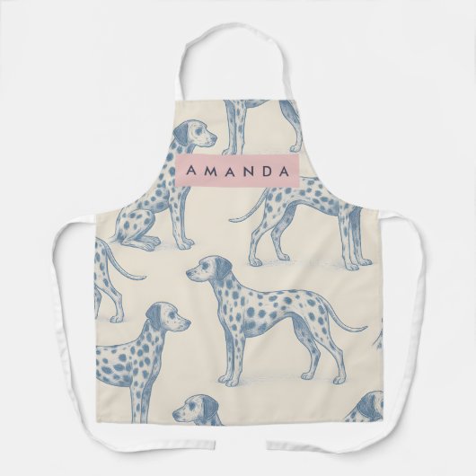 Personalized Whimsical Charming Dalmatian Pattern エプロン (正面)
