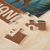 Personalized Whimsical Deer in Forest ジグソーパズル (側面)