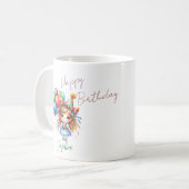 Personalized whimsical doll birthday mug コーヒーマグカップ (正面左)