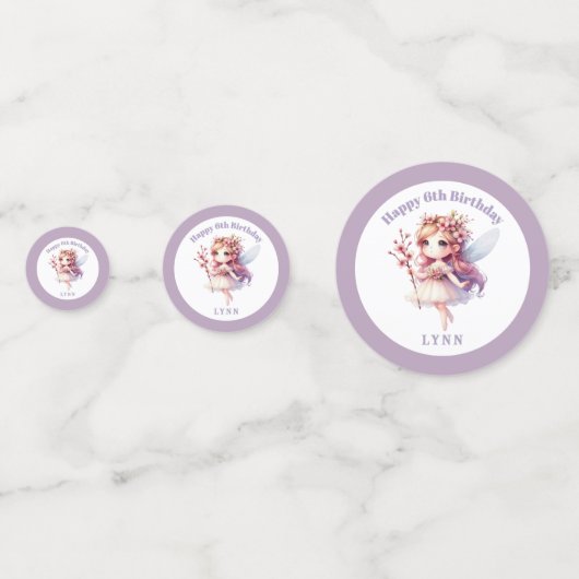 Personalized Whimsical Floral Fairy  コンフェッティ (裏面)