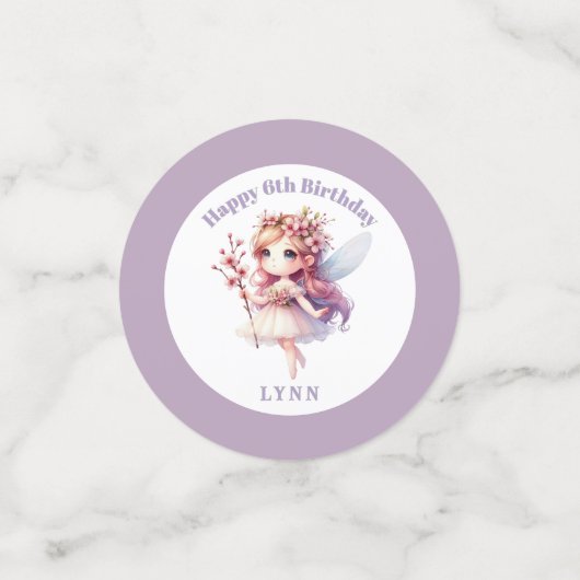 Personalized Whimsical Floral Fairy  コンフェッティ (スモール正面)