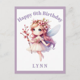 Personalized Whimsical Floral Fairy  シーズンポストカード
