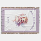 Personalized Whimsical Floral Fairy  スローブランケット (正面)