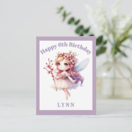 Personalized Whimsical Floral Fairy  ポストカード