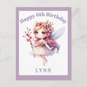 Personalized Whimsical Floral Fairy  ポストカード (正面)
