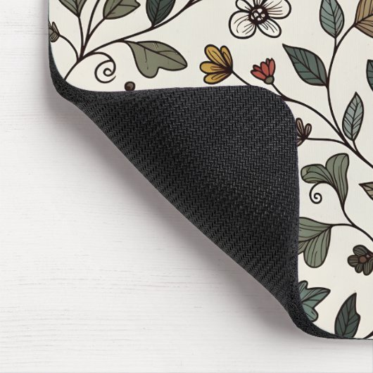 Personalized Whimsical Flower Vine マウスパッド (コーナー)