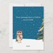 Personalized Whimsical Folk Art Style Owl シーズンカード (裏面)