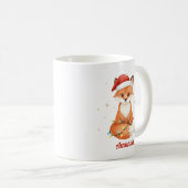Personalized Whimsical Fox Christmas Mug コーヒーマグカップ (正面右)