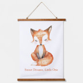 Personalized Whimsical Fox, Nursery Wall Art 吊り下げ型タペストリー (正面)