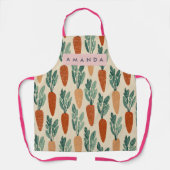 Personalized Whimsical Garden Carrot Design エプロン (正面)