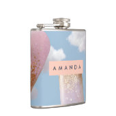 Personalized Whimsical Glitter Popsicle Pattern フラスク (右)