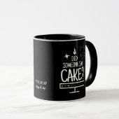 Personalized Whimsical Hand Drawn Cake Quote Black マグカップ (正面右)
