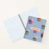 Personalized Whimsical Pastel Cupcakes Pattern ノートブック (内部)