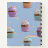 Personalized Whimsical Pastel Cupcakes Pattern ノートブック (裏面)