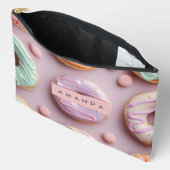 Personalized Whimsical Pastel Donut & Macaron アクセサリーポーチ (見開き)