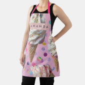 Personalized Whimsical Pastel Ice Cream Dream エプロン (インサイチュ)