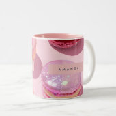 Personalized Whimsical Pastel Macaron Sparkle ツートーンマグカップ (正面右)