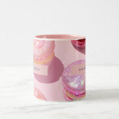 Personalized Whimsical Pastel Macaron Sparkle ツートーンマグカップ (中央)