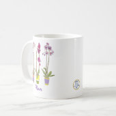 Personalized Whimsical Potted Purple Orchids  コーヒーマグカップ (正面左)