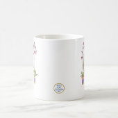 Personalized Whimsical Potted Purple Orchids  コーヒーマグカップ (中央)