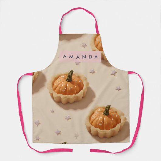 Personalized Whimsical Pumpkin Tart Pattern エプロン (正面)