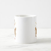 Personalized Whimsical Reindeer Christmas Mug コーヒーマグカップ (中央)