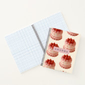 Personalized Whimsical Strawberry Cake Pattern ノートブック (内部)