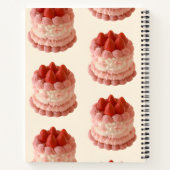 Personalized Whimsical Strawberry Cake Pattern ノートブック (裏面)