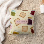 Personalized Whimsical Toast & Jam Pattern クッション (ブランケット)
