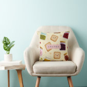 Personalized Whimsical Toast & Jam Pattern クッション (椅子)