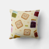 Personalized Whimsical Toast & Jam Pattern クッション (裏面)