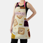 Personalized Whimsical Toast & Jam Pattern Apron エプロン (インサイチュ)