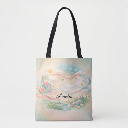 Personalized Whimsical Tote Bag トートバッグ (正面)