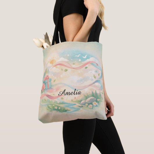 Personalized Whimsical Tote Bag トートバッグ (クローズアップ)