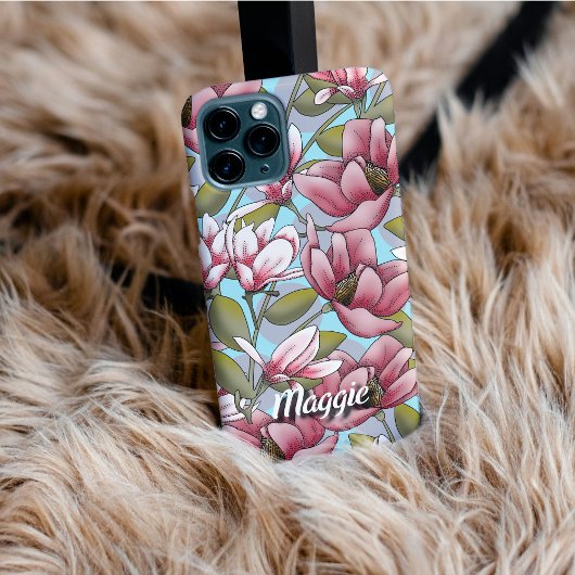 Personalized Whispering Magnolia Phone Case iPhoneケース