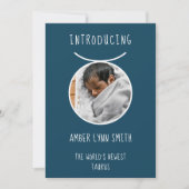 Personalized White and Blue Taurus Zodiac 案内状 (正面)