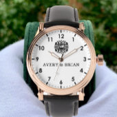 Personalized white black Custom name monogram 腕時計