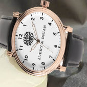 Personalized white black Custom name monogram 腕時計