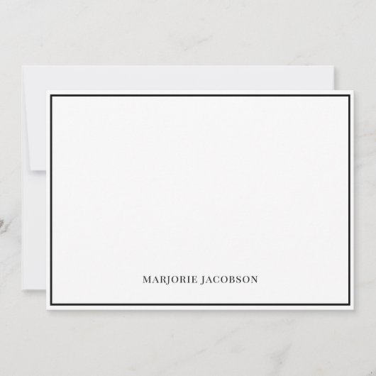 Personalized White & Black Note Card ノートカード (正面)