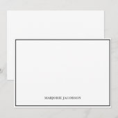 Personalized White & Black Note Card ノートカード (正面/裏面)