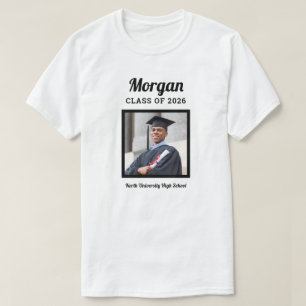 Personalized White Class of 2022 Graduation Photo  Tシャツ